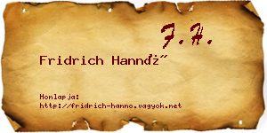 Fridrich Hannó névjegykártya